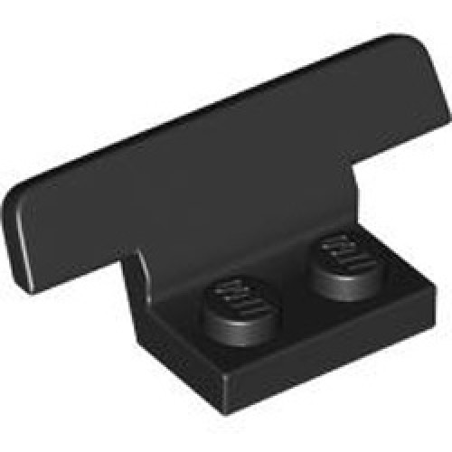 Design Plate 1x2 Number 1 Black