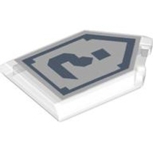 Flat Tile 2x3 with Angle with Nexo Power Shield Transparent