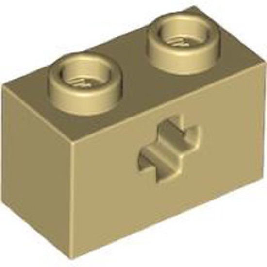 Brick 1x2 with Cross Hole Brick Yellow
