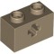 Brick 1x2 with Cross Hole Sand Yellow