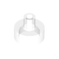 Plate 1x1 with 3.2 Shaft and 1.5 Hole Transparent White