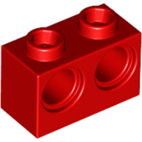 Brick 1x2 Modified 2 Holes Diameter 4.87 Bright Red