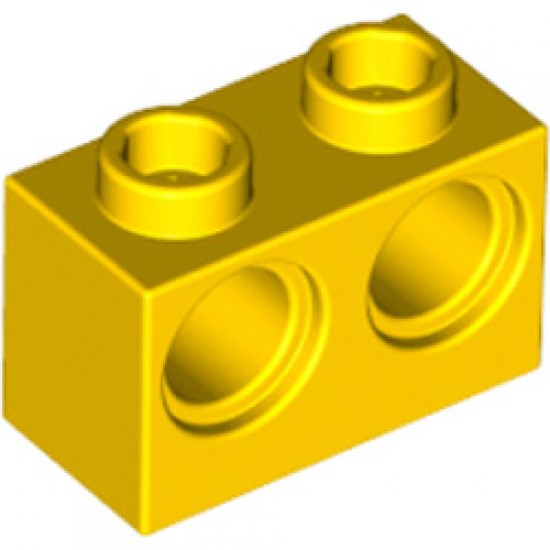 Brick 1x2 Modified 2 Holes Diameter 4.87 Bright Yellow