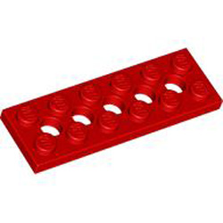 Plate 2x6 with Holes Bright Red