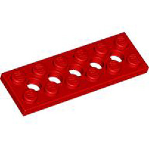 Plate 2x6 with Holes Bright Red