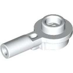 Plate 1x1 Round with Horizontal 3.2 Shaft White