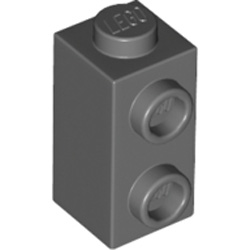 Brick 1x1x1 2/3, with Vertical Knobs Dark Stone Grey