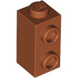 Brick 1x1x1 2/3, with Vertical Knobs Dark Orange