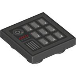 Flat Tile 2x2 Inverted Number 1 Black