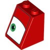 Roof Tile 2x2x2 Degree 65 Number 61 Bright Red
