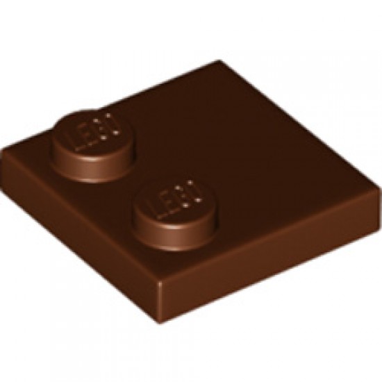 Plate 2x2 with Reduced Knobs Reddish Brown