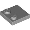 Plate 2x2 with Reduced Knobs Medium Stone Grey