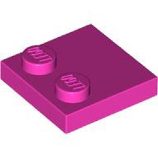 Plate 2x2 with Reduced Knobs Bright Purple