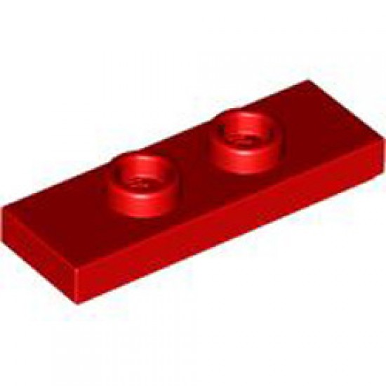 Plate 1x3 with 2 Knobs Bright Red