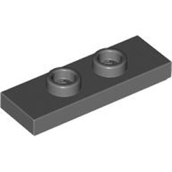Plate 1x3 with 2 Knobs Dark Stone Grey