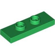 Plate 1x3 with 2 Knobs Dark Green