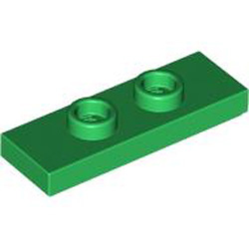Plate 1x3 with 2 Knobs Dark Green