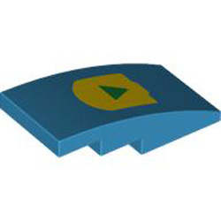 Brick 2x4 with Bow Number 3 Dark Azur Brick 2x4 with Bow Number 3 Dark Azur