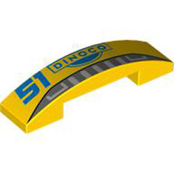 Plate 1x4 2/3 with Bow Number 8 Bright Yellow