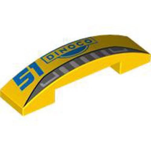 Plate 1x4 2/3 with Bow Number 8 Bright Yellow