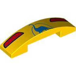 Plate 1x4 2/3 with Bow Number 9 Bright Yellow