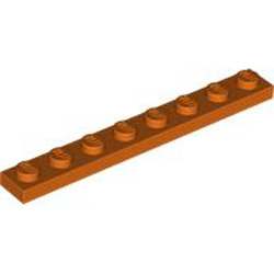 Plate 1x8 Reddish Orange Plate 1x8 Reddish Orange