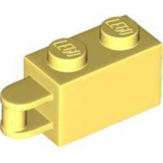 Brick 1x2 with 3.2 Shaft Vertical End Cool Yellow