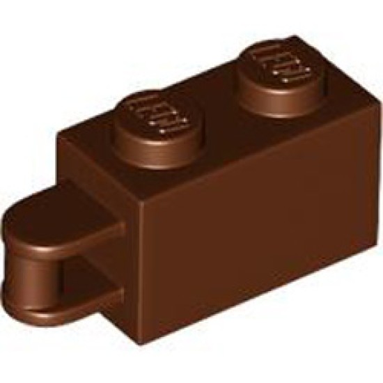 Brick 1x2 with 3.2 Shaft Vertical End Reddish Brown