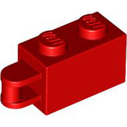 Brick 1x2 with 3.2 Shaft Vertical End Bright Red