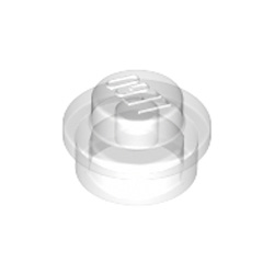 Plate 1x1 Round Transparent White