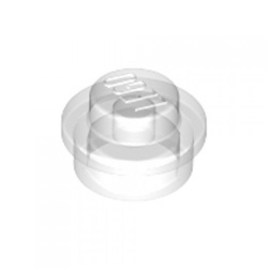 Plate 1x1 Round Transparent White (Clear)