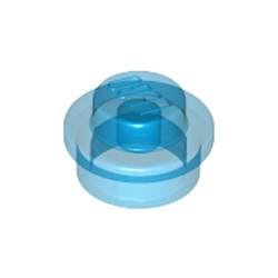 Plate 1x1 Round Transparent Blue