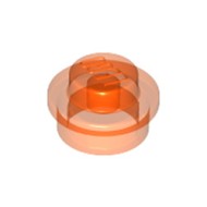Plate 1x1 Round Transparent Fluorescent Reddish Orange