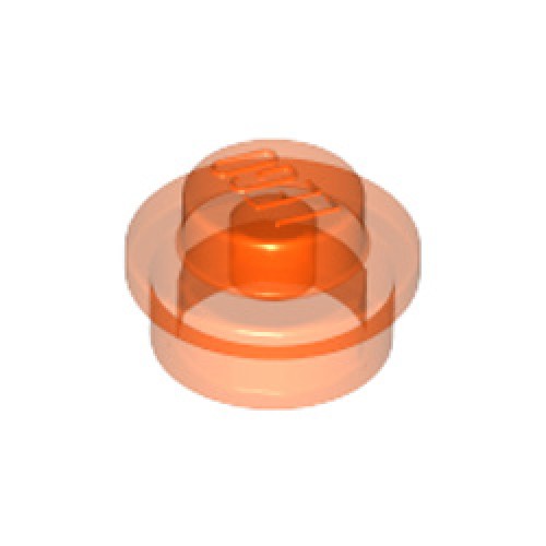 Plate 1x1 Round Transparent Fluorescent Reddish Orange