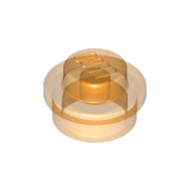 Plate 1x1 Round Transparent Bright Orange