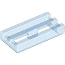 Radiator Grille 1x2 Transparent Fluorescent Blue