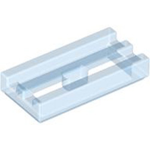 Radiator Grille 1x2 Transparent Fluorescent Blue