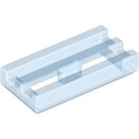 Radiator Grille 1x2 Transparent Fluorescent Blue