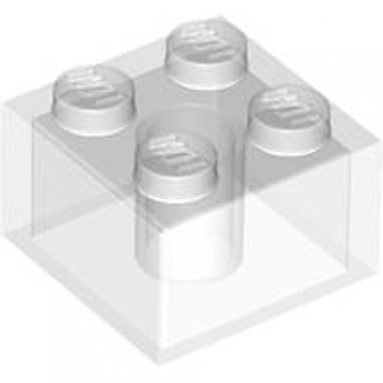 Brick 2x2 Transparent White (Clear)