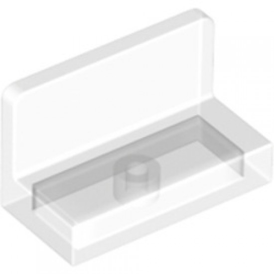 Wall Element 1x2x1 Round Edge Transparent White (Clear)