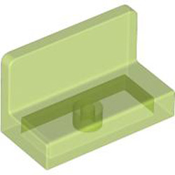 Wall Element 1x2x1 Round Edge Transparent Bright Green