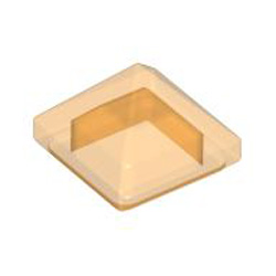 Pyramid Ridged Tile 1x1x2/3 Transparent Bright Orange