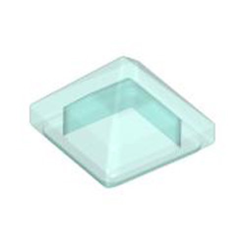 Pyramid Ridged Tile 1x1x2/3 Transparent Light Blue