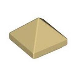 Pyramid Ridged Tile 1x1x2/3 Brick Yellow
