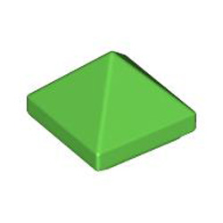 Pyramid Ridged Tile 1x1x2/3 Bright Green