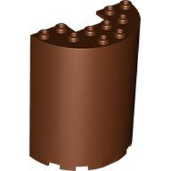 Wall Element Round 3x6x6 Reddish Brown