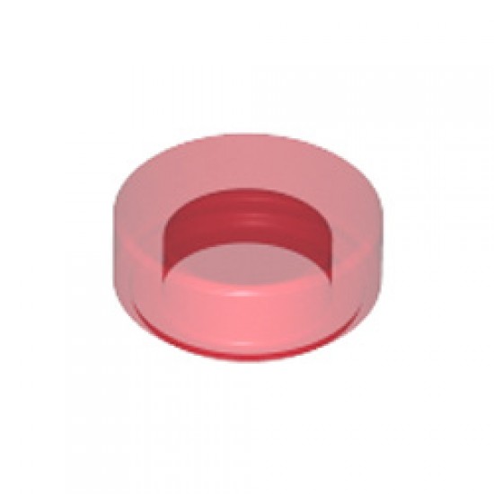 Flat Tile 1x1 Round Transparent Red