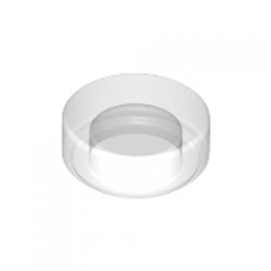 Flat Tile 1x1 Round Transparent White (Clear)