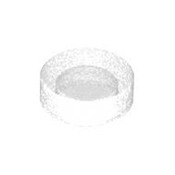 Flat Tile 1x1 Round Transparent White with Opalescence