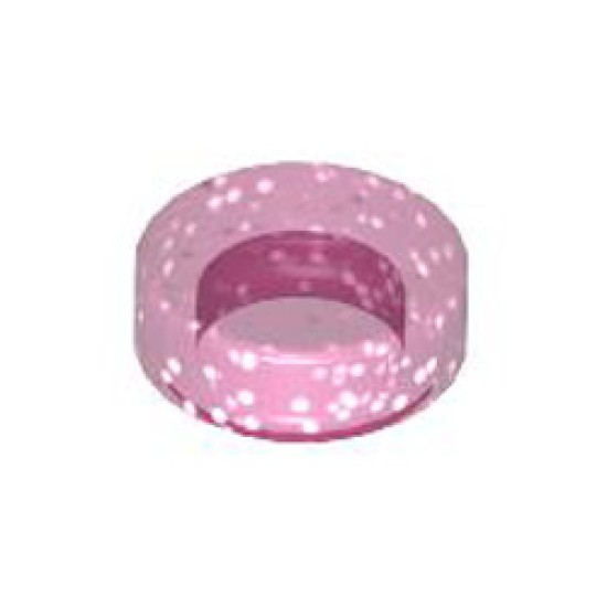 Flat Tile 1x1 Round Transparent Medium Reddish Violet with Glitter